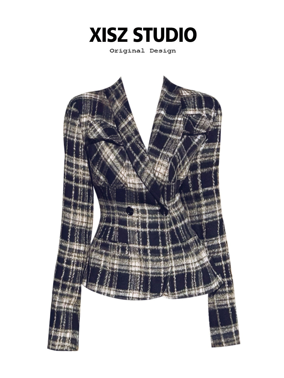 Blazer Women Oversized - Kadın Ekose Blazer Y2k 2000'ler Vintage