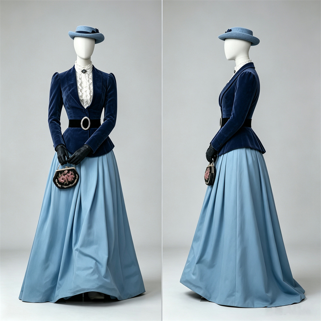 Women'S Fashion Gilded Age - Altın Çağ Marian Brook Cosplay Kostümü,