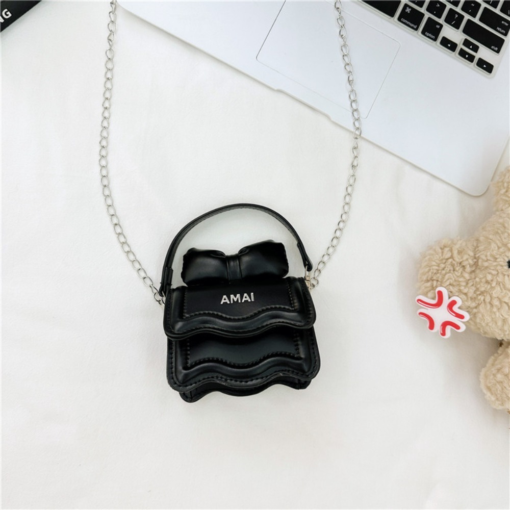 Coin Purse Women - Tatlı Düz Renk Mini Fiyonklu Çapraz