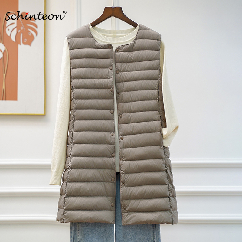 Women'S Fashion Gilet - Schinteon Kadın Ultra Hafif Kaz Tüyü