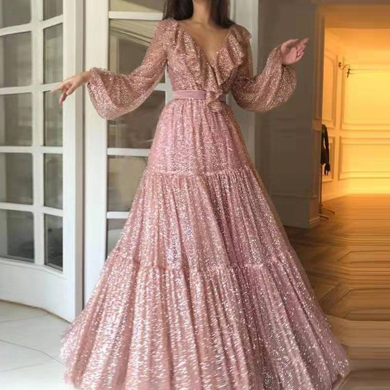 Women'S Fashion Gilded Age - Moda Örgü Yaldızlı Uzun Kollu Salıncak