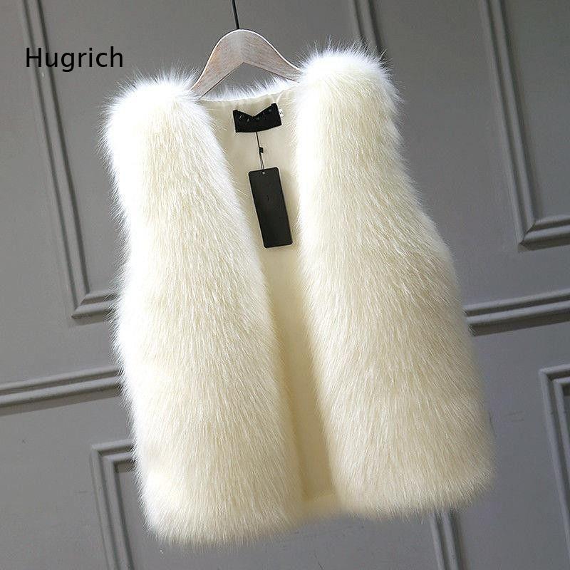 Women'S Fashion Gilet - Kadın Suni Kürk Yelek Kolsuz Kabarık