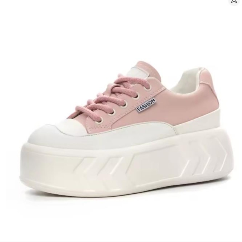 Sneakers Fashion Women - 8 cm Mikrofiber Deri İlkbahar Sonbahar