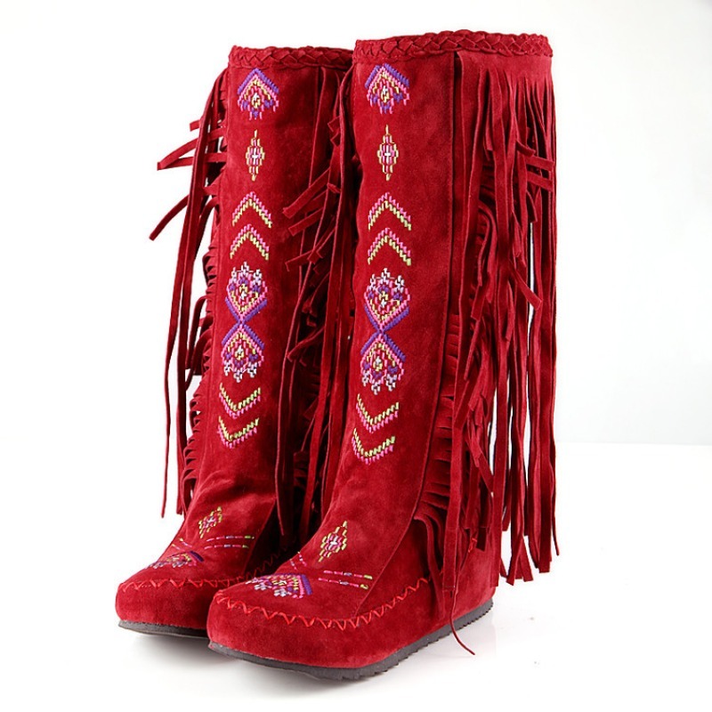 Püsküllü Botlar El Yapımı Nakı - Women'S Fashion Knee High Boots incelemesi ve fiyatı