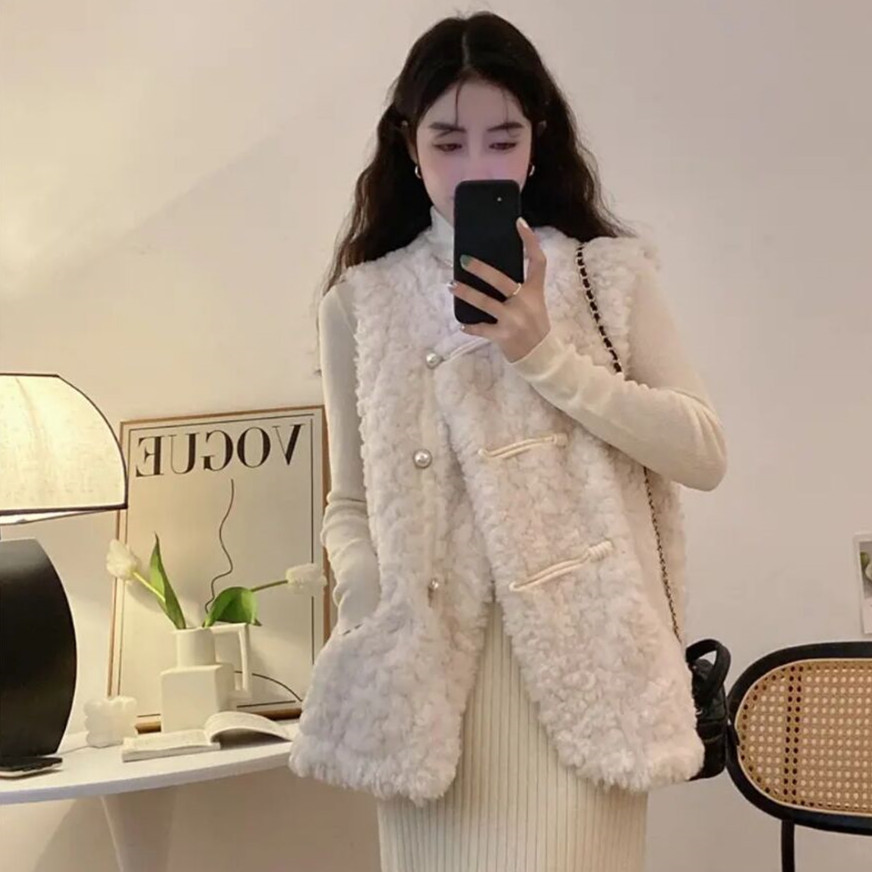 Kadın Yelekleri Kuzu Peluş Bey - Women'S Fashion Gilet incelemesi ve fiyatı