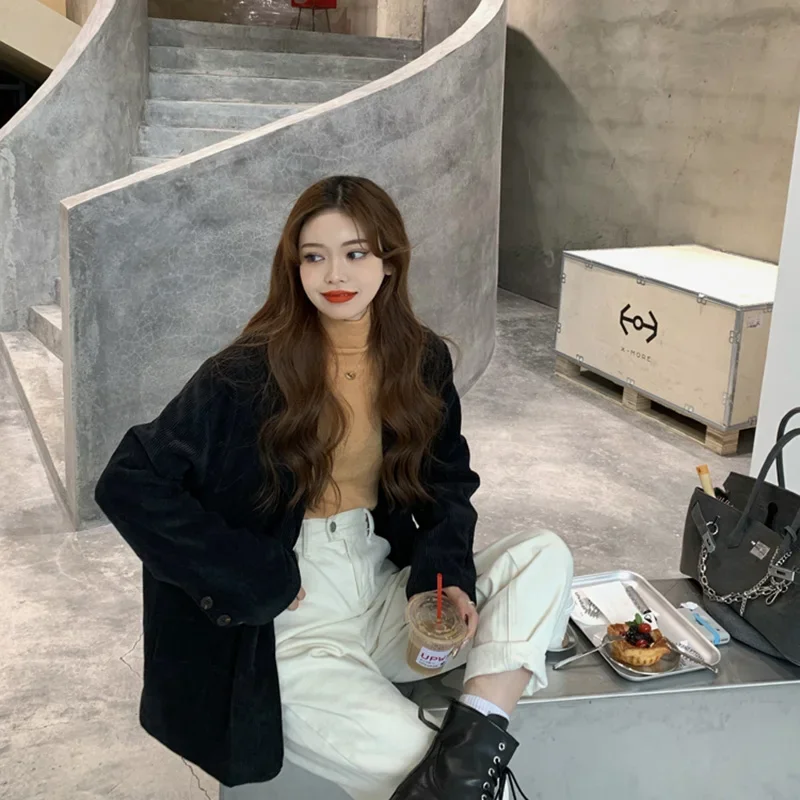 Yeni Kadife Kalın Gevşek Büyük - Blazer Women Oversized incelemesi ve fiyatı