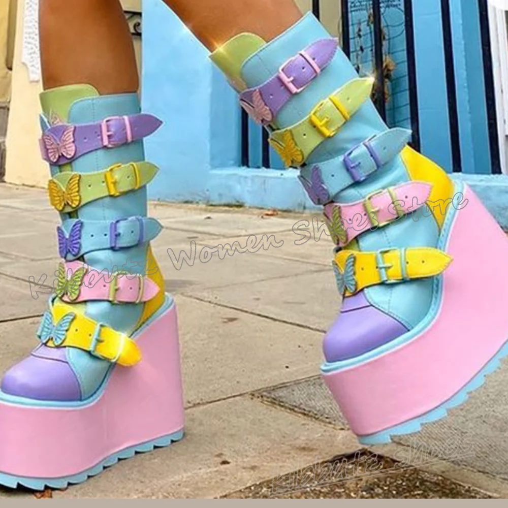 Kelebek diz boyu çizmeler plat - Women'S Fashion Knee High Boots incelemesi ve fiyatı