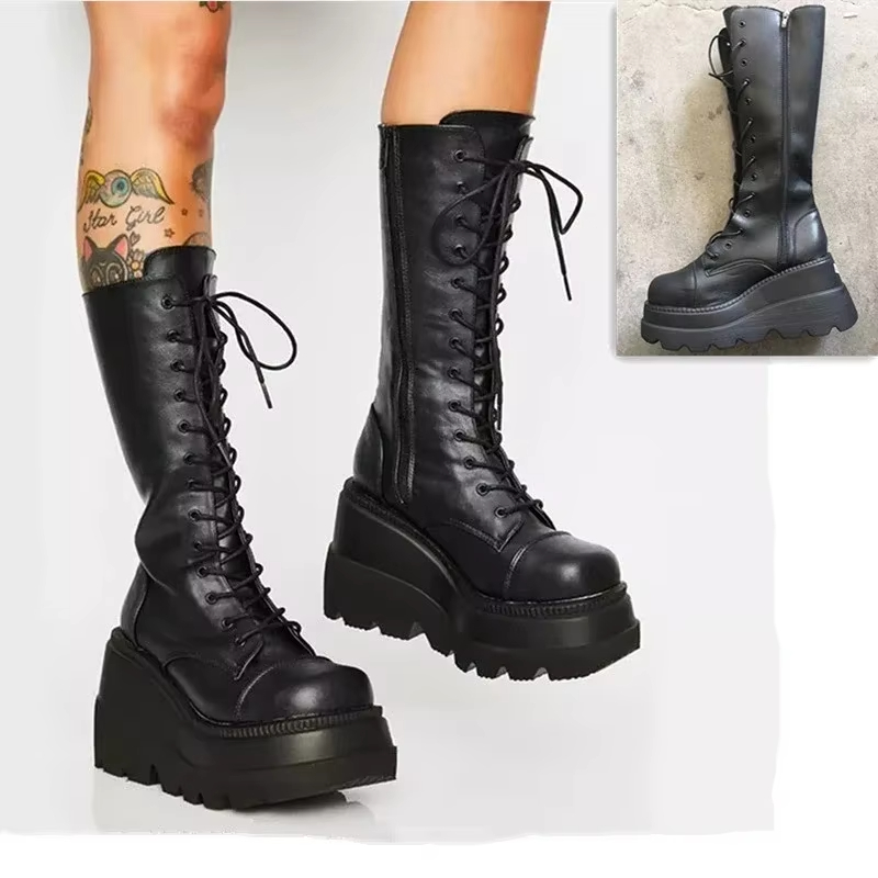 Kadın Platform Botları Punk Or - Women'S Fashion Knee High Boots incelemesi ve fiyatı