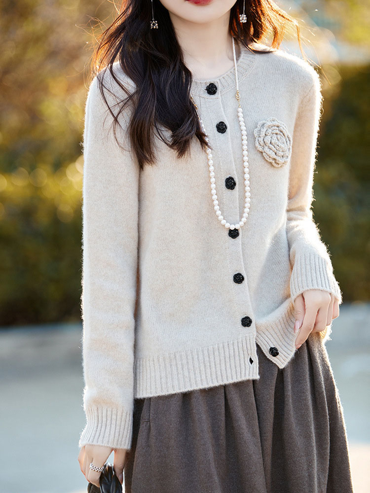Çiçek Örme Hırka Uzun Kollu Ka - Women'S Fashion Gilet incelemesi ve fiyatı