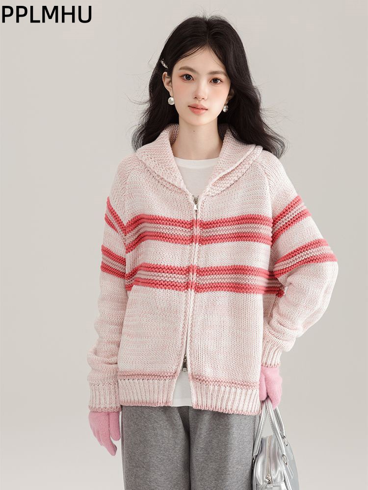 Turn-Down Yaka Çizgili Örme Hı - Women'S Fashion Gilet incelemesi ve fiyatı