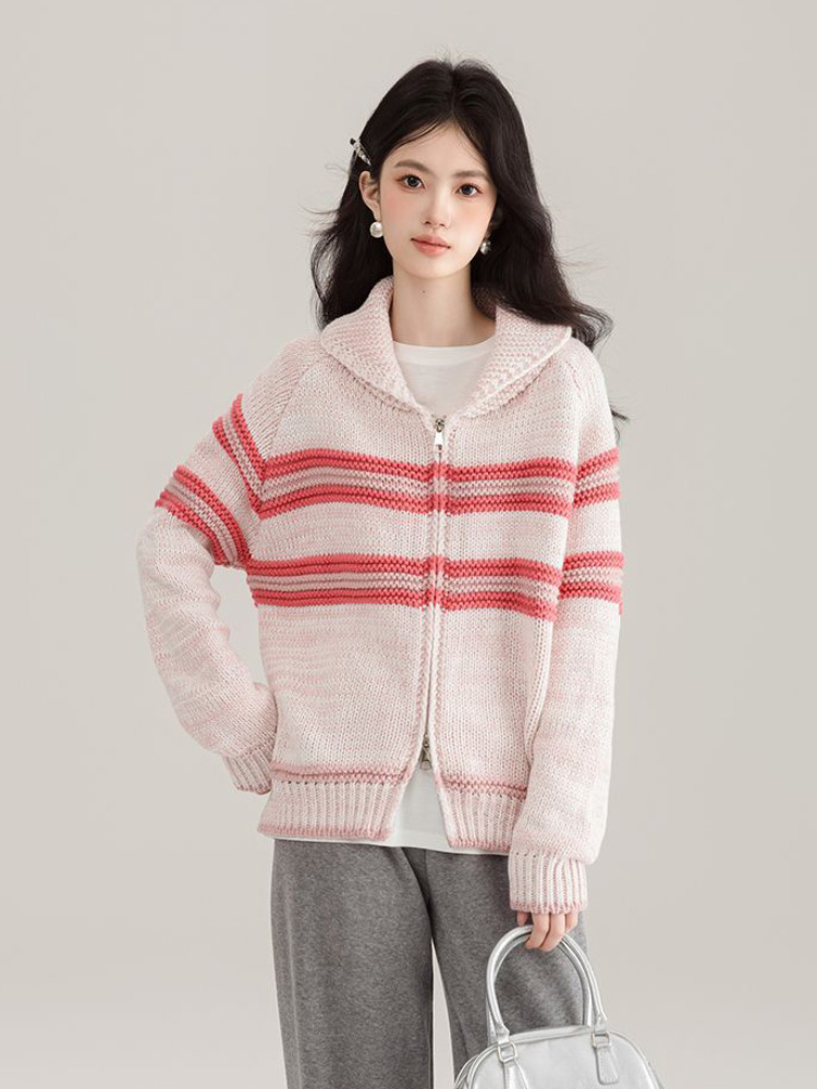 Turn-Down Yaka Çizgili Örme Hı - Women'S Fashion Gilet incelemesi ve fiyatı